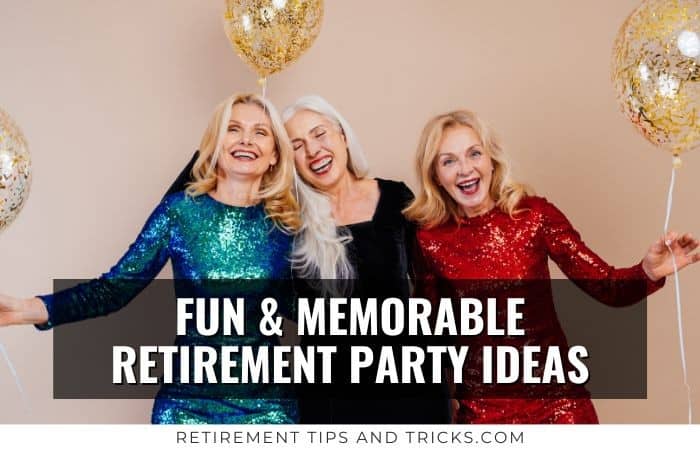 retired seniors having fun at a retirement party