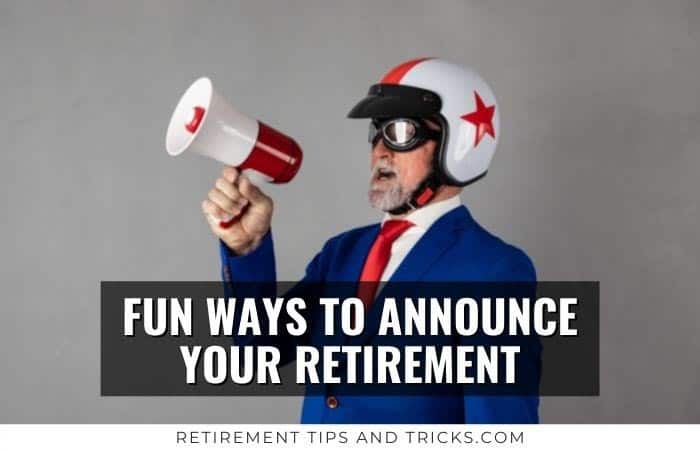 announcing retirement through a megaphone